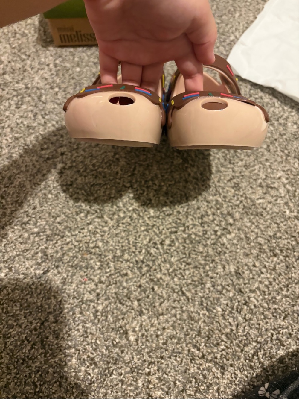 FINAL⬇️NWB RARE Mini Melissa Brown Donut Mary Jane Shoes with Pink Insole - Picture 4 of 9